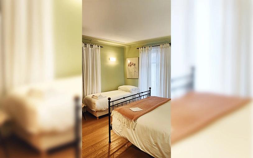 View of the two beds